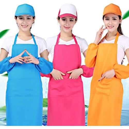 Fashion Unisex Aprons Pocket Chef Home Kitchen Restaurant Nail Coffee Shop Cookware Craft Baking Cooking Print Logo from 10 pcs