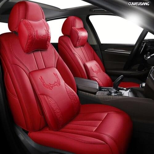 CUWEUSANG Custom Leather car seat cover set For SKODA Yeti KODIAQ Octavia Superb Fabia Rapid KAROQ KAMIQ Automobiles Seat Covers