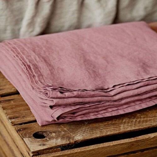 Mcao 100% Linen Sheet Set Solid Color-3 Pcs Washed French Linen Bed Sheets(1 Flat Sheet,2 Pillowcases)-Breathable Bedding TJ3960