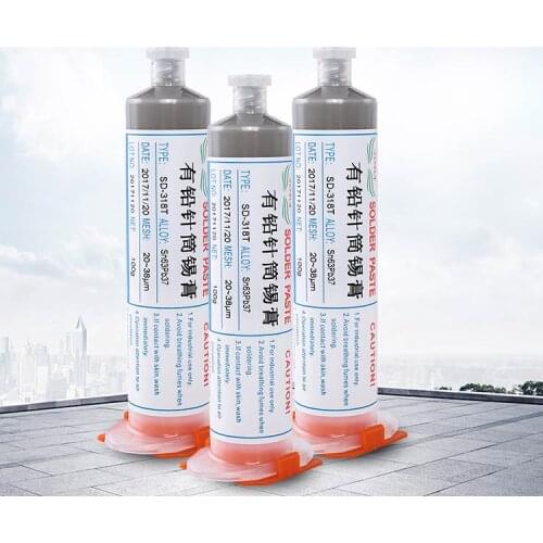 Low temperature No-clean SD-318T SMT Lead-bearing LED SMT Solder Paste BGA Solder Flux Sn63Pb37 100g