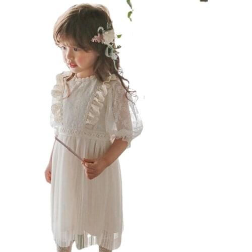 2020 High Quality Girls Princess Dresses for 2-13Y Girls Tutu Lace Flower Dress Baby Girls Dresses Wedding Party Dress CL475