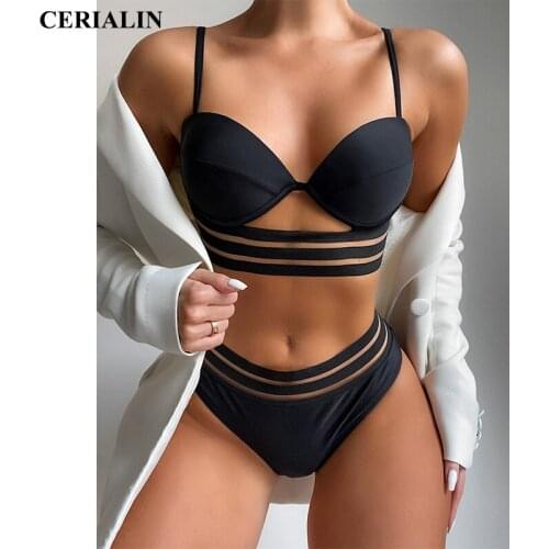Solid Bikinis Split Hard Pack Underwire Bandage Sexy Bikini Gauze Belt Swimsuit Women Swimwear Low Waist Bathing Suit Beach Wear