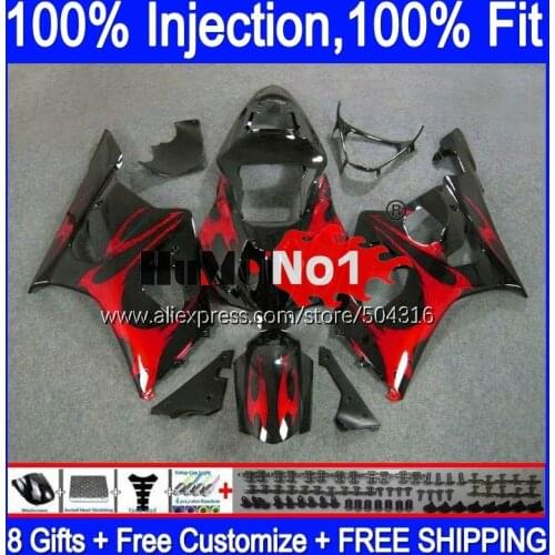 OME For SUZUKI GSXR 1000 GSXR-1000 2003 2004 Red flames 20MC.81 GSX-R1000 K2 1000CC GSX R1000 K3 03 04 GSXR1000 03 04 Fairings