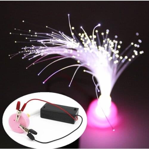 Wholesale Fun physics experiment Homemade Colorful fiber optic lights DIY materials,home school educational kit