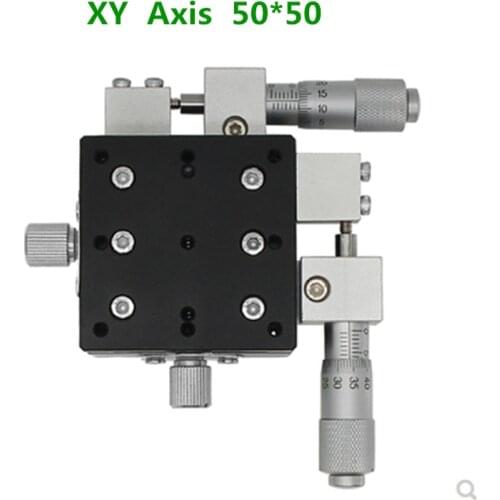 XY Axis 50*50mm Trimming Station Manual Displacement Platform Linear Stage Sliding Table XY50-L XY50-CM XY50-RM Cross Rail