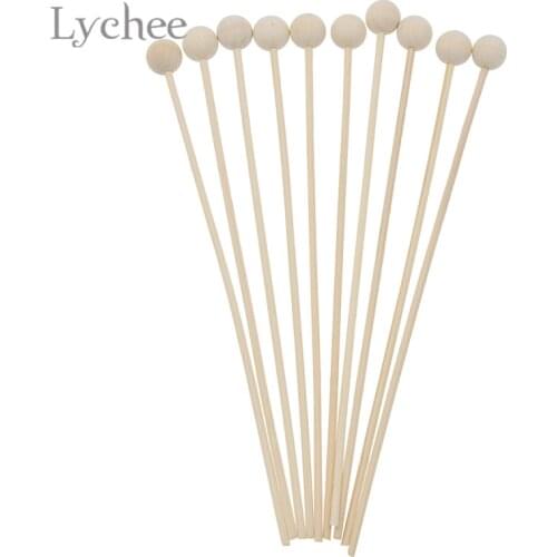 Lychee Life 10pcs Wood Ball For Fragrance Diffuser Aromatherapy Rattan Reed Sticks DIY Home Decoration