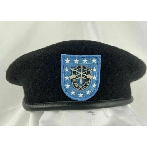 Us Army Infantry Regiment black Wool Beret Special Forces Sf Badge Military Hat armyshop2008