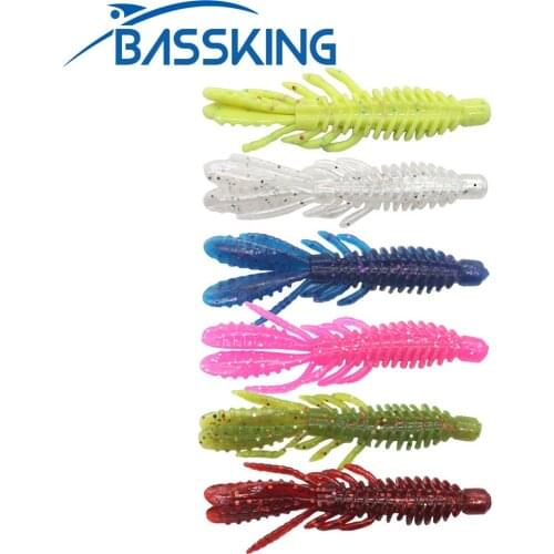BASSKING Soft Lures 65mm 80mm Artificial Lures Fishing Worm Silicone Bass Pike Swimbait Swimming Wobbler Jigging Plastic Baits