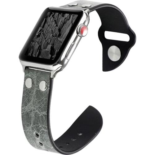 Genuine Leather strap For apple watch band 44mm 42mm iwatch Series SE 6 5 4 3 2 1 Grain bracelet 38mm 40mm Replacement Wristband