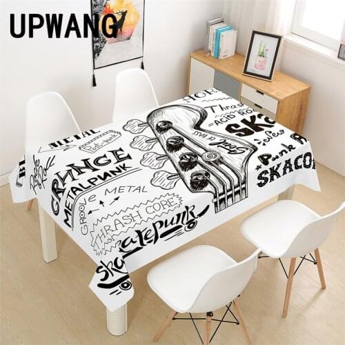 Guitar Music Tablecloth 3D Printed Table Cover Rectangular Tablecloth Wedding Birthday Party Kitchen Home Decor