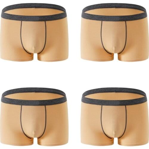 4Pcs 100% Cotton Men Boxer Underwear Mens Underwear Boxers Boxer Homme Man Soft Cotton Boxer Shorts Mens Sexy Underpants Panties