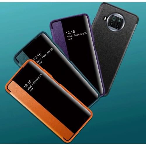 Smart Leather Stand View Phone Case For Xiaomi 10T Pro Lite 11 Ultra POCO X3 F3 M3 Redmi 9A 9T Note 10 Pro Max Protect Cover