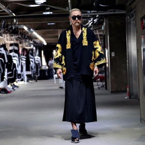 Court Wind Jacket Sobretudo Masculino Abrigo Hombre Windbreaker 2020 New Autumn Embroidery Trench Men Loose Coat Man