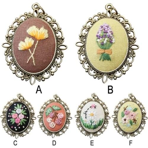 Handmade Embroidery Diy Material Package Necklace Female Fabric Flower Lu Embroidery Beginners