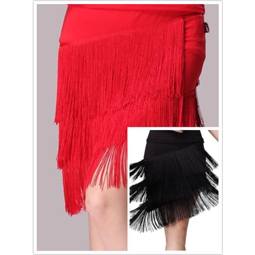 Latin Dance skirt Tassels Female Adult New Practice Costume Fringe Short Skirts Half-length Competition Dresses Wome Dancewear