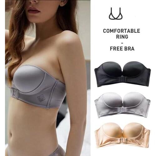 Front Buckle Strapless Underwear Female Invisible Non-Slip Gathered Tube Top Type Adjustable Chest Wrap Small Chest Bra