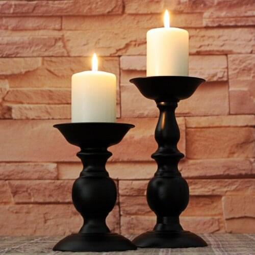 ZHENWEN Decorative Black Candlesticks