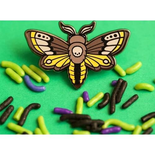 Deaths Head Hawk Moth Lapel Pin Skull Badge Butterflies are pretty, but moths've always been the overlooked fascination of sky