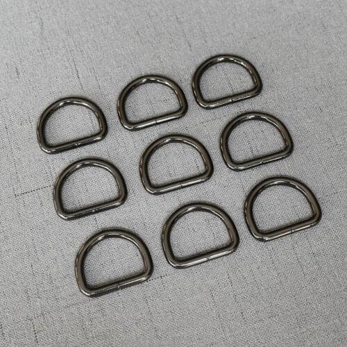 50 Pcs/Lot 25mm Gun Black High Quality Metal Dee D Ring Buckle for Backpack Bag Parts Leather Craft Strap Belt Purse Pet Collar