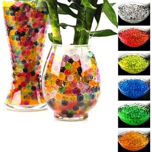 500pcs/bag Crystal Soil Hydrogel Gel Polymer Water Beads Wedding Decoration Maison Growing Water Balls Big Home Decor CB4001/o
