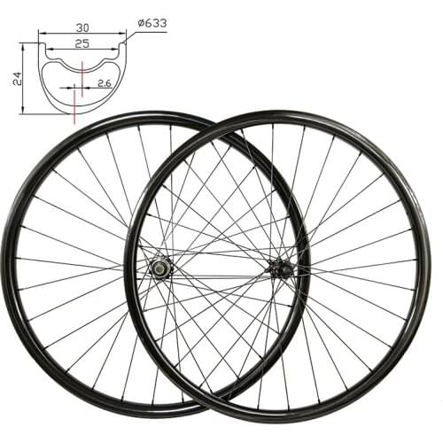 Asymmetric 30mm external 25mm internal 29in XC MTB bike wheels 24h D411SB D412SB straight pull tubeless carbon wheelset