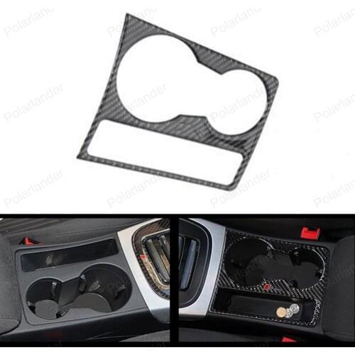 For Audi A4 B8 A5 2009 -2015 Carbon Fiber Car Water Cup Holder Frame Decal Trim Cover 3D Stickers Interior Accessories
