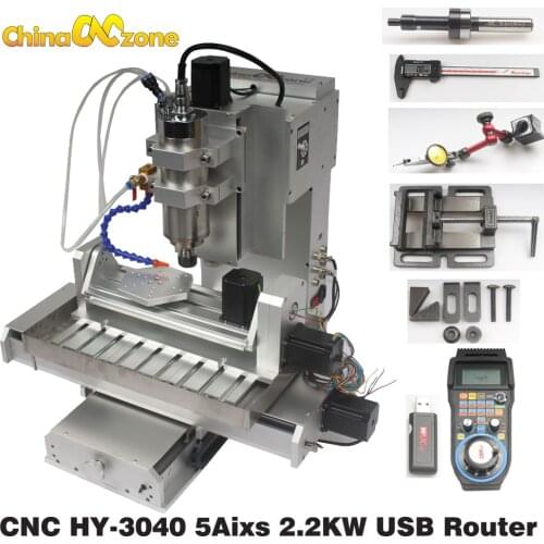 CNC 5 axis router 3040 mini CNC milling machine 2.2KW CNC carving machine with 2.2KW + water sink for metal woodwork