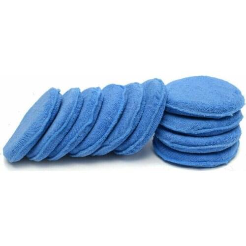 Microfiber Polishing Pad Sponge Tool 10pcs Waxing 125mm 5 Inch Blue Buffer