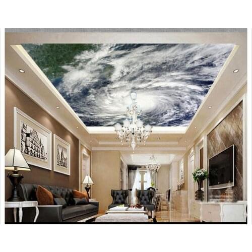 Customized 3d photo wallpaper 3d ceiling wallpaper murals typhoon cloud image condole setting wall decoration 3d room wallpaper