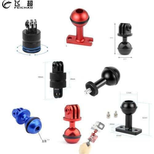 BGNing Ball Head Clip Arm for Gopro Action Underwater Video Camera Light Diving Joint Ball Head Butterfly Clip Adapter Mount