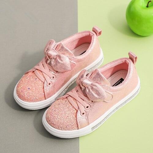 2019New Child Casual Shoe Leisure Sequins loafer girls shoes Bling Bling kids sports shoes for girl 3T 4T 5T 6T 7T 8T 9T 10T-14T