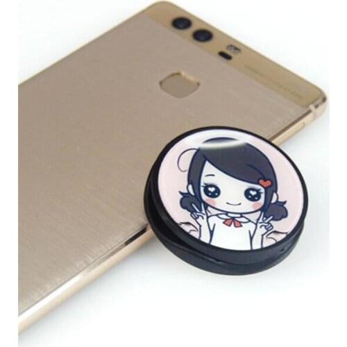 Cute Girl Women Expanding Stand Grip Mount Phone Socket Fold Mobile Smartphones Pocket Desktop Bracket Phone Stand Holder