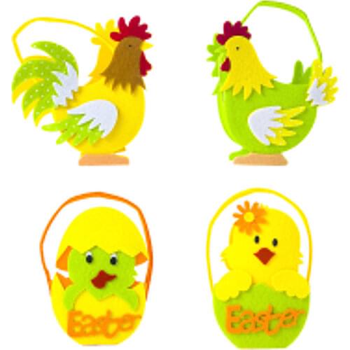 Cute Bunny Chicken Easter Gift Bags Basket Party Accessories Child Candy Bag Good Quality Non-woven Fabric Kids Gift