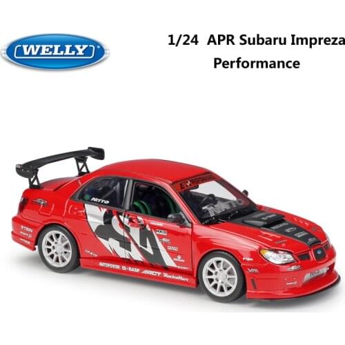 WELLY Diecast Model Car 1:24 Scale APR SUBARU IMPREZA Performance Classic Metal Alloy Toy Car Sports Car For Kid Gift Collection