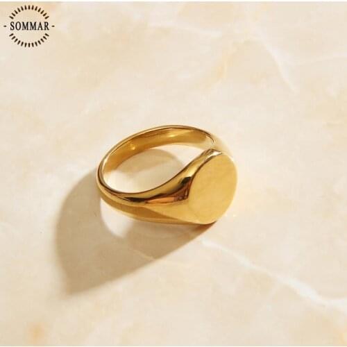 SOMMAR Fashion jewellery charms Gold color size 6 7 8 Girlfriend wedding rings Geometric Circular opal floating charms