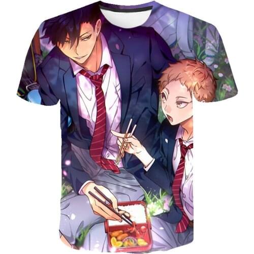 2021 New 3D Brand Man Haikyuu T-shirt Clothes Cosplay Harajuku Style Costume Jerseys High School Fashion Casual Haikyu T shirt