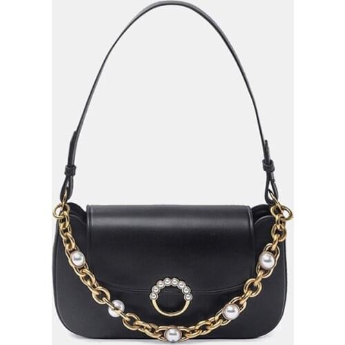 2021 new fashion stitching chain bag retro diagonal ladies Pearl flip shoulder bag luxury designer bag