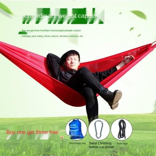 New outdoor swing hammock pastoral style double ice silk anti-rollover bed fashion garden picnic camping leisure swing chair