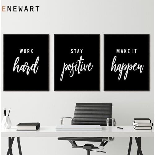 Office Decor Hustle Poster Work Hard Inspirational Quotes Wall Art Motivational Print Entrepreneur Gift Canvas Painting Picture
