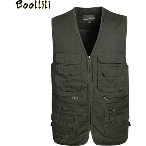 Autumn Winter 100% Cotton Fillers Thick Vest Mens Casual Warm Waistcoat with Many Pockets Male Sleeveless Jackets Plus Size 4XL