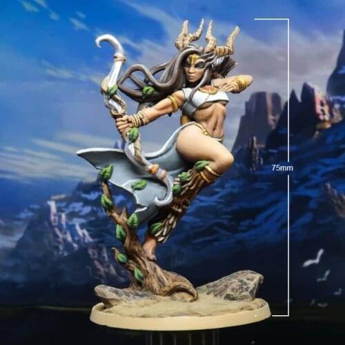 75MM Resin Model Hunt Goddess Archer Toy Hunter 3D Print Figure