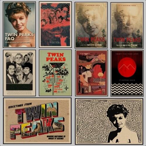 TV Series Twin Peaks Poster Vintage Kraft Paper Poster Prints High Quality Wall Stickers For Living Room Home Decoration