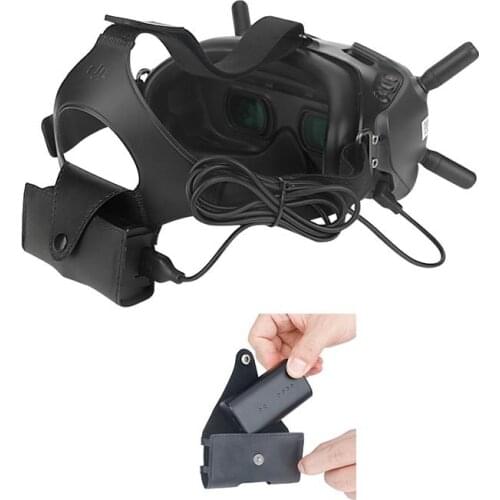 Headband Battery Storage Bag For DJI FPV Combo Goggles V2 V1 Flying Glasses Power Supply Cable Accessories