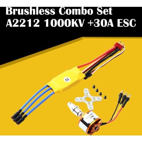 Hot XXD A2212 1000KV/1400KV/2200KV Brushless Motor 30A ESC Motor Speed Controller Combo Set for RC Fixed Wing Plane Helicopter