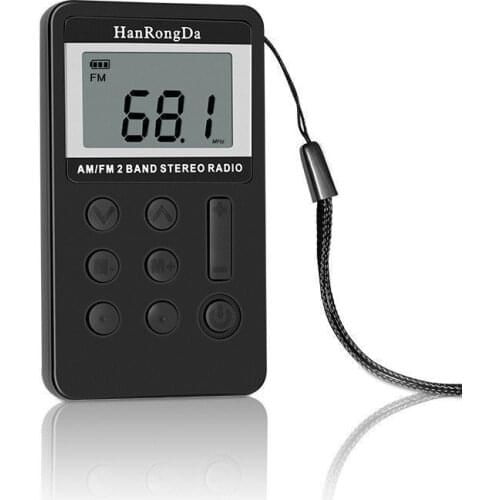 Christmas gift to the family of Am / Fm radio digital display interface and lithium rechargeable USB radio headset + Lanyard