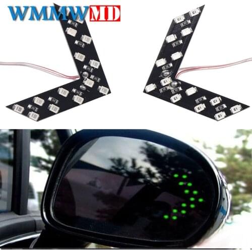 2Pcs/lot 14 SMD LED Arrow Panel For Car Rear View Mirror Indicator Turn Signal Light Car LED Rearview mirror light Free Shipping