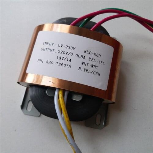 220V 0.068A 14V 1A Transformer R Core R20 custom transformer 230V input 30VA copper shield pre-amplifier power supply