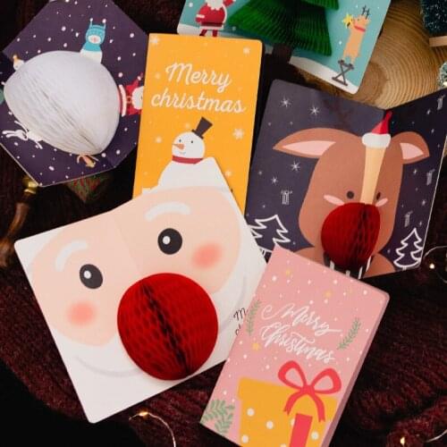 Christmas Snowman Christmas Greeting Card Card 3D Three-dimensional Cartoon Gift Card Birthday Party Decoration