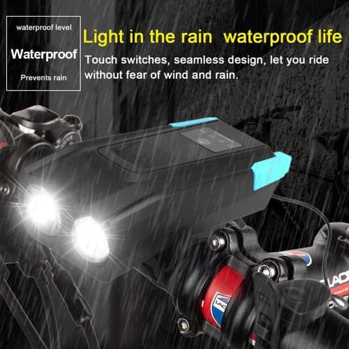 Bicycle Headlight USB Charging Power Torch Horn Bicycle Night Riding Mountain Bike Light Riding Equipment Accessories