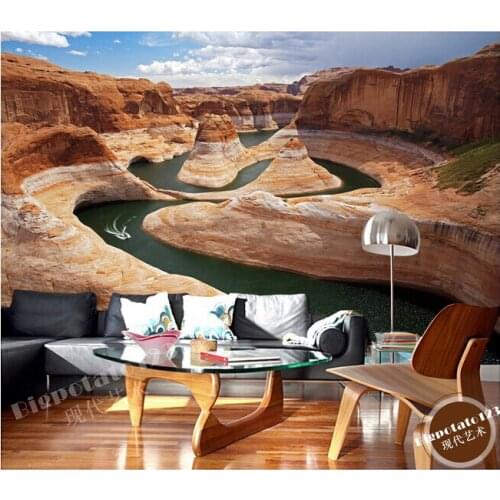 Custom USA Grand Canyon natural scenery for the living room sofa TV background wall vinyl wallpaper Papel de parede